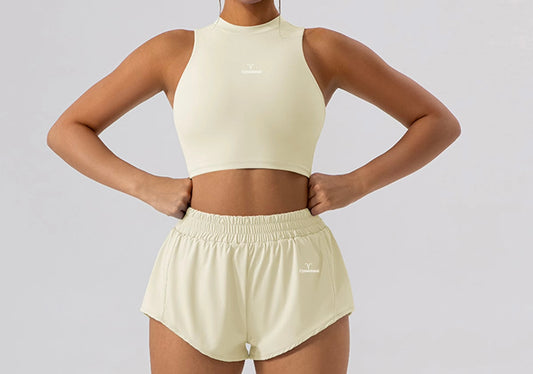 Cream 2 piece short set